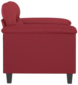 Poltrona 60 cm couro artificial vermelho tinto