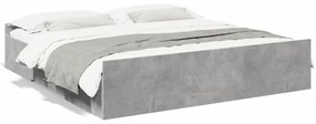 vidaXL Estrutura de cama c/ gavetas derivados de madeira cinza-cimento