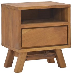 vidaXL Mesa de cabeceira 40x30x45 cm madeira de teca maciça