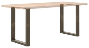 Pernas p/ mesa de jantar 2 pcs forma U 60x(72-73)cm aço natural