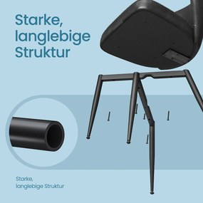 Conjunto de 2 cadeiras de sala de jantar Coleção EKHO Preto