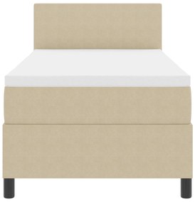 Cama Box Spring com Colchão Verde Claro Cinza 90x200 cm Tecido de Velu