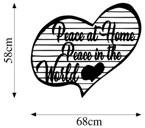 Acessório Decorativo de Parede Peace At Home Peace in The Wor – Preto