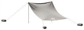 Toldo de praia com âncoras de areia 304x300 cm cinzento