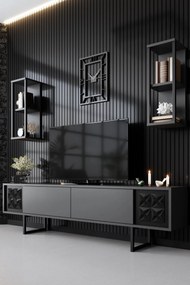 Conjunto de Mobiliário de Sala – Black Line Set – Antracite e Preto