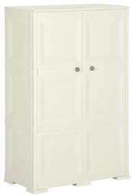 vidaXL Armário de plástico 79x43x125 cm design de madeira cor baunilha