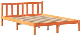 Cama sem colchão 140x190 cm pinho maciço castanho-mel