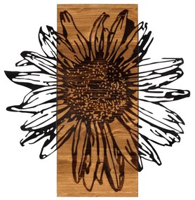 Acessório Decorativo de Parede Daisy – Preto e Nogueira – 56 x 58 cm