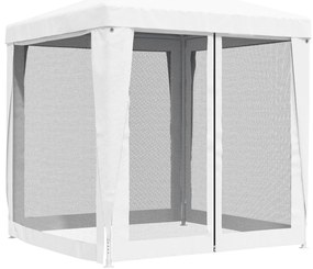 Tenda para festas com 4 paredes laterais em rede 2x2 m branco