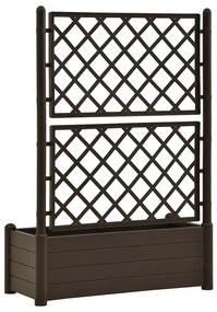 Vaso/floreira de jardim com treliça 100x43x142 cm PP cor moca