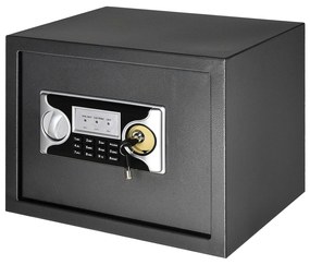 HOMCOM Cofre eletrônico sólido Caixa de segurança com chave 2 Códigos