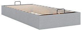 Estrutura de cama otomana sem colchão 100x200 cm cinzento claro