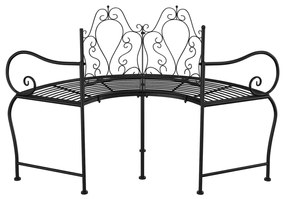 Banco para árvore 150 cm aço preto