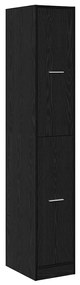 Armário de Apotecário Carvalho Preto 30x41x174,5 cm Madeira Engenharia