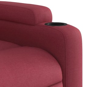 Poltrona de massagens reclinável tecido vermelho tinto