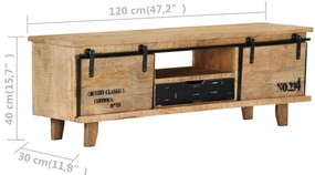 Móvel de TV 120x30x40 cm madeira de mangueira maciça