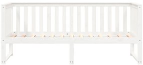 Sofá-cama sem colchão 90x190 cm madeira de pinho maciça branco