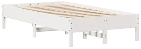 Cama sem colchão 75x190 cm madeira de pinho maciça branco
