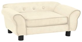 Sofá para cães 72x45x30 cm pelúcia cor creme