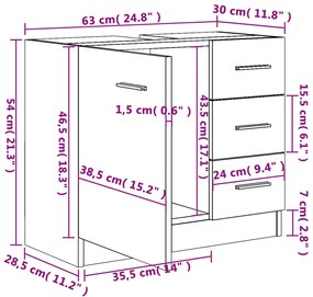 Móvel de Lavatório Kayke - Branco Brilhante - Design Moderno