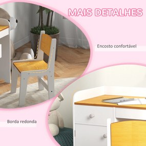 ZONEKIZ Conjunto de Secretária e Cadeira para Crianças Secretária Infa