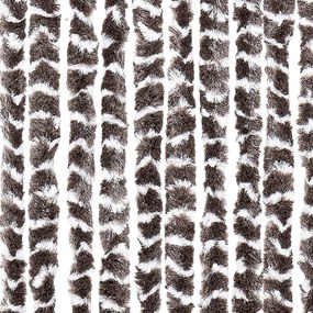 Cortina anti-insetos 100x200 cm chenille castanho e branco