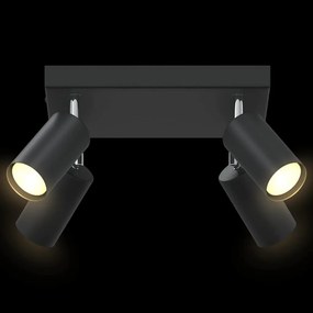 Spotlight de Teto 4 Vias Ajustável Preto GU10