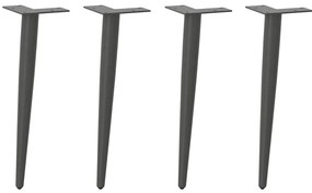 vidaXL Pés para mesa de centro formato cônico 4 peças antracite 30-31 cm aço