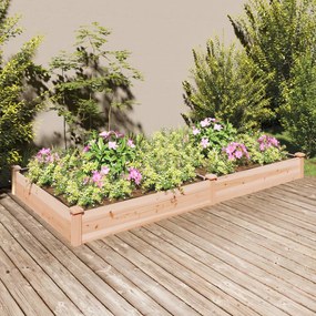 vidaXL Canteiro elevado c/ forro 240x120x25 cm madeira de abeto maciça