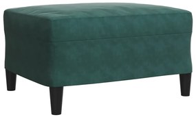 4 pcs conjunto sofás com almofadões e rolos veludo verde-escuro