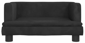 Cama para cães 60x40x30 cm veludo preto