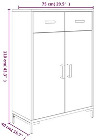 Sapateira 75x40x110 cm pinho maciço