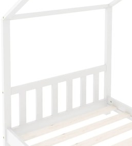 Estrutura de cama para crianças 70x140 cm pinho maciço branco