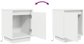 Mesas cabeceira c/ luzes LED 2 pcs 38x34x50 cm branco