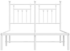 Estrutura de cama com cabeceira 120x190 cm metal branco