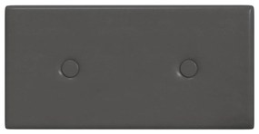 Painel de parede 12 pcs 30x15 cm couro artificial 0,54 m² cinza