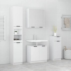 vidaXL 4pcs conj. armários de casa de banho madeira processada branco