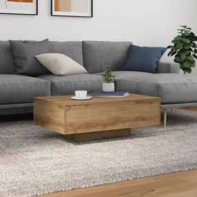 Mesa de centro vidaXL com luzes LED Carvalho Artesanal 85x55x31 cm
