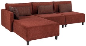 Sofá-Cama de Canto Matris – Vermelho Claret – 285x90x192 cm