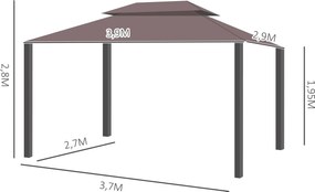 Pérgola de Jardim 4x3m Pérgola de Alumínio com Teto de Ventilação 4 Co