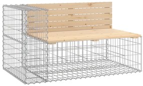 Banco de jardim c/ design gabião 244x71x65,5 cm pinho maciço