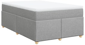 Cama com molas/colchão 120x200 cm tecido cinza-claro