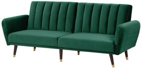 Sofá-cama 3 lugares em veludo verde esmeralda VIMMERBY Beliani