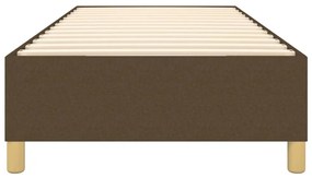 Estrutura de cama sem colchão 100x200 cm tecido castanho-escuro