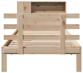 Cama com estante sem colchão 90x190 cm pinho maciço