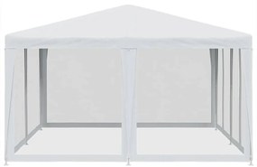 Tenda p/ festas c/ 8 paredes laterais malha 4x4 m PEAD branco