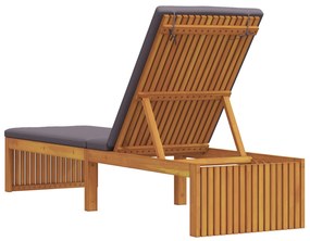 Espreguiçadeira com Almofada 200x55x30 cm Madeira Sólida de Acácia