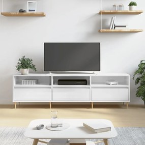 vidaXL Móvel p/ TV 150x30x44,5 cm derivados madeira branco brilhante