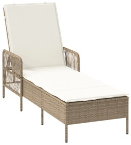 Conjunto de Espreguiçadeiras Conjunto de 3 Bege e Creme