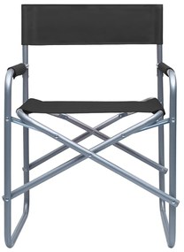 Cadeiras de realizador 2 pcs aço preto